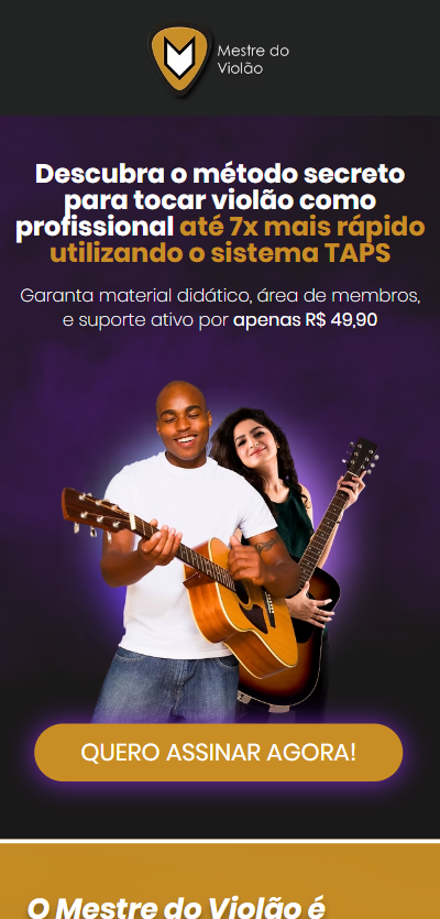 Preview do site Curso online de violão